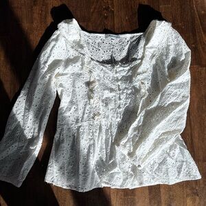 Madewell White Eyelet Blouse